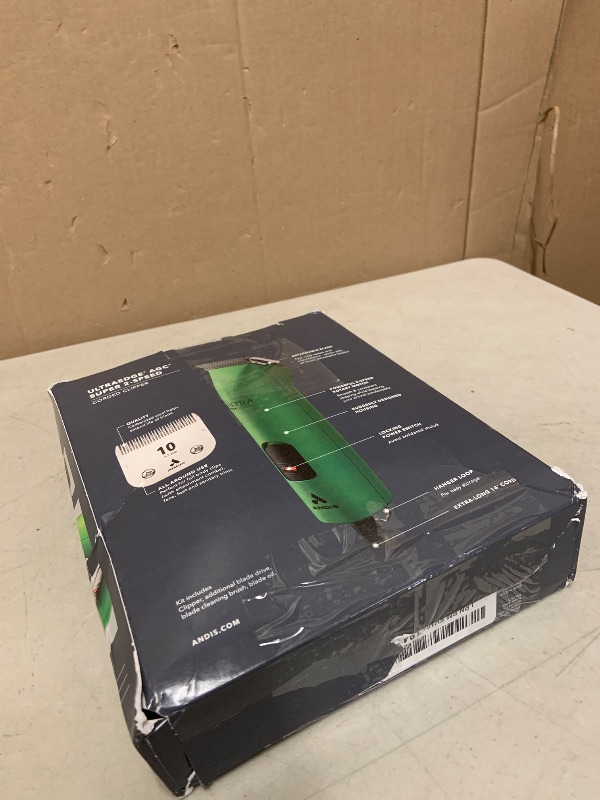 Photo 1 of Andis Professional UltraEdge Super 2-Speed Detachable Blade Dog/Pet Clipper, Rotary Motor with Shatter-Proof Housing, Runs Calm & Silent, 14-Inch Cord, for All Dog Coats & Breeds, 120 Volts, Green