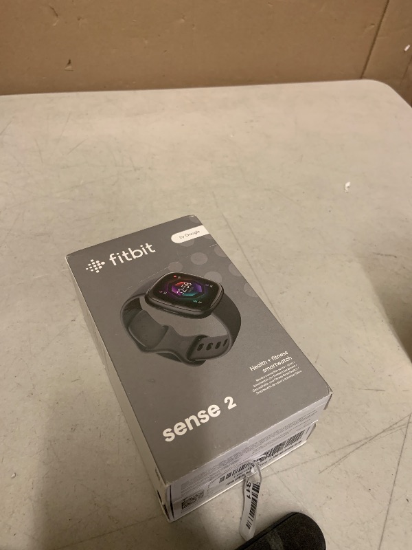 Photo 1 of Fitbit Sense 2 Advanced Health and Fitness Smartwatch with Tools to Manage Stress and Sleep, ECG App, SpO2, 24/7 Heart Rate and GPS, Shadow Grey/Graphite, One Size (S & L Bands Included)
