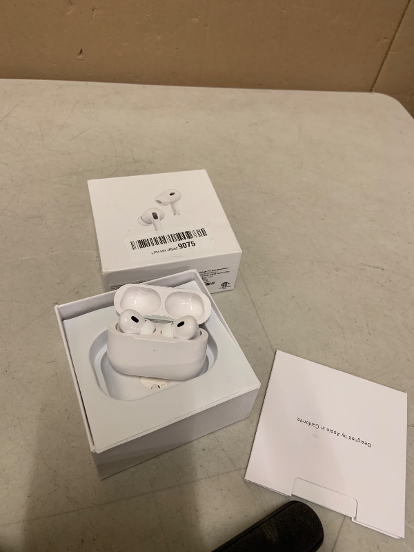 Photo 1 of Apple AirPods Pro (2nd Gen) Wireless Earbuds, Up to 2X More Active Noise Cancelling, Adaptive Transparency, Personalized Spatial Audio MagSafe Charging Case (Lightning) Bluetooth Headphones for iPhone