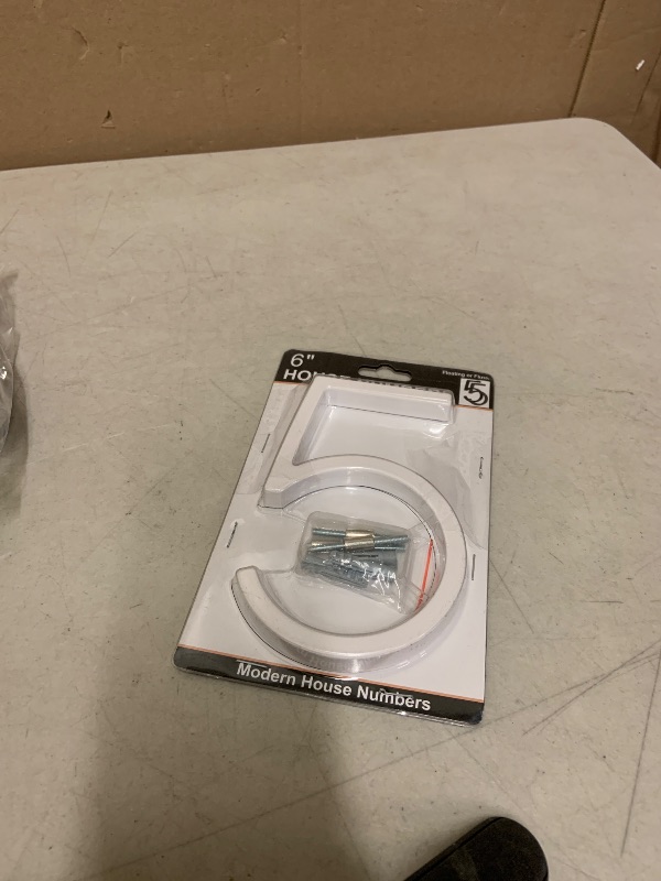 Photo 1 of 6 Inch White Address Numbers for House - Modern Floating House Numbers for Outside, Creats Attractive Interesting Shadows, High Gloss Number 5