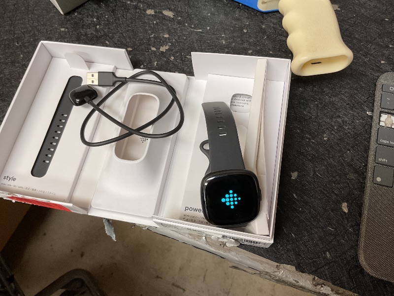 Photo 1 of Fitbit Sense 2 Advanced Health and Fitness Smartwatch with Tools to Manage Stress and Sleep, ECG App, SpO2, 24/7 Heart Rate and GPS, Shadow Grey/Graphite, One Size (S & L Bands Included)