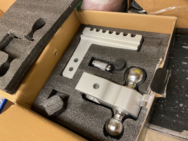 Photo 1 of Just-V Drop ch - Aluminum 2 Inch Hitch, Adjustable Trailer Hitch for 2" Receiver, 21500 LBS GTW, Heavy Duty Tow Hitch with 6" Drop/Rise Dual Balls (2" & 2-5/16") for Truck Black