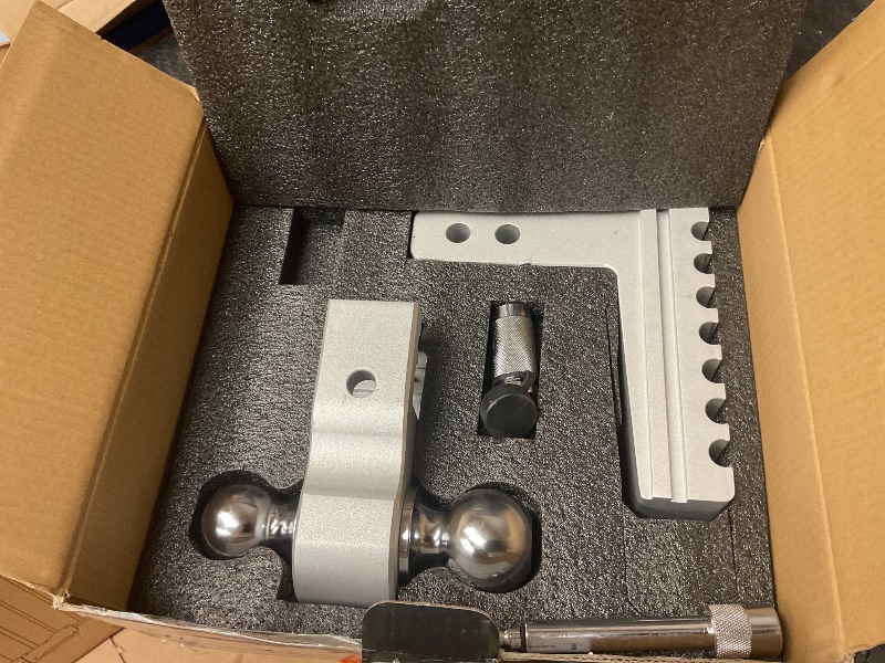 Photo 1 of Just-V Drop ch - Aluminum 2 Inch Hitch, Adjustable Trailer Hitch for 2" Receiver, 21500 LBS GTW, Heavy Duty Tow Hitch with 6" Drop/Rise Dual Balls (2" & 2-5/16") for Truck Black