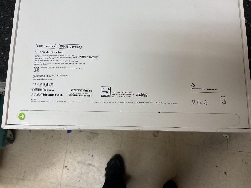 Photo 1 of Apple 2026 MacBook Neo 13-inch Laptop with A18 Pro chip: Built for AI and Apple Intelligence, Liquid Retina Display, 8GB Unified Memory, 256GB SSD Storage, 1080p FaceTime HD Camera; Indigo
