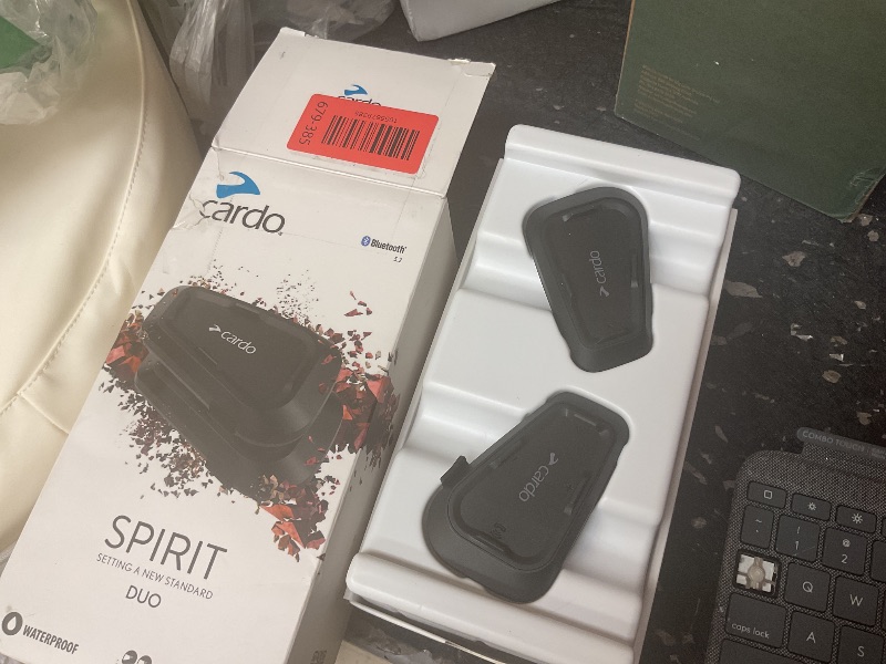 Photo 4 of Cardo Systems Spirit Motorcycle Bluetooth Communication Headset - Black, Dual Pack