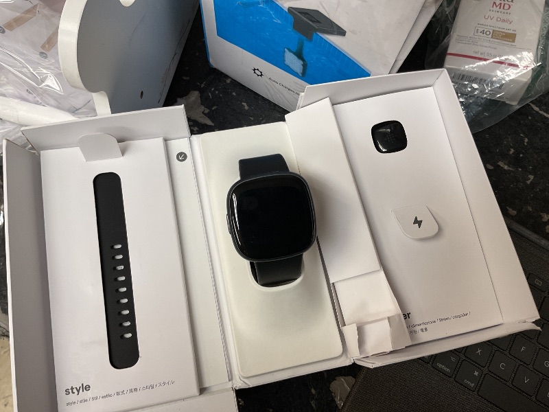Photo 1 of Fitbit Versa 4 Fitness Smartwatch with Daily Readiness - 3-Month Google Health Premium Membership Included - GPS, 24/7 Heart Rate, 40+ Exercise Modes, Sleep Tracking - Black/Graphite
