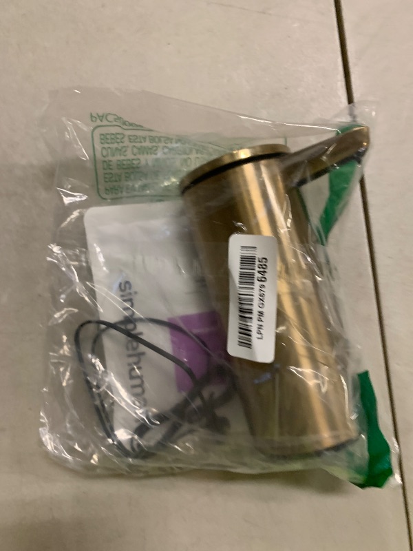 Photo 1 of simplehuman 9 oz. Touch-Free Automatic Rechargeable Sensor Pump, Brass Stainless Steel, New