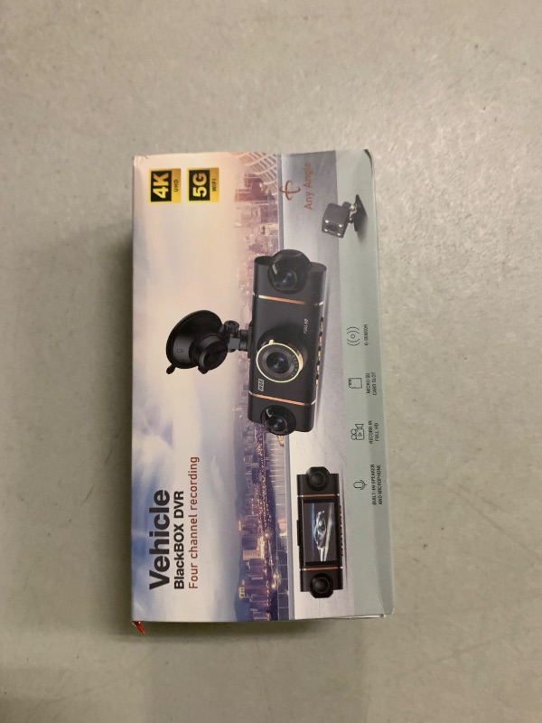 Photo 1 of 4K+1080P*3 FHD Car Camera, 4 Channel 360° Dash Cam Front Rear Inside & Left Right, 5GHz WiFi & App Control, 24H Parking Mode, G-Sensor, 8 IR Lamps Night Vision, Loop Recording, Includes 64GB SD Card