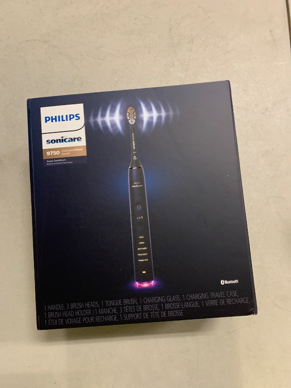 Photo 1 of Philips Sonicare DiamondClean Smart 9750 Electric Toothbrush, Sonic Toothbrush with App, Pressure Sensor, Brush Head Detection, 5 Brushing Modes and 3 Intensity Levels, Lunar Blue, Model HX9954/74