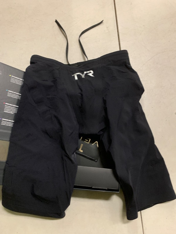 Photo 1 of TYR Men's Venzo Solid High Waist Jammer Swimsuit – Racing Tech Suit for Competitive Swimming Onyx