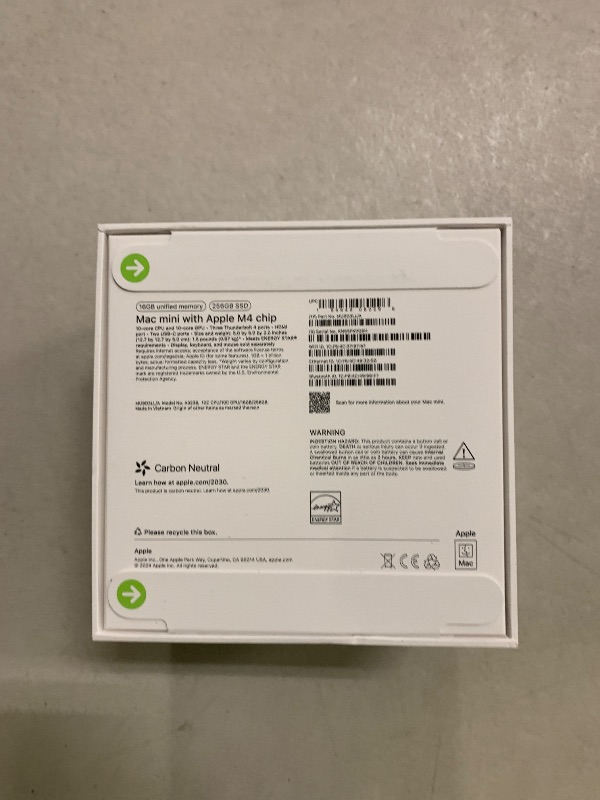 Photo 1 of Apple 2024 Mac mini Desktop Computer with M4 chip with 10?core CPU and 10?core GPU: Built for Apple Intelligence, 16GB Unified Memory, 256GB SSD Storage, Gigabit Ethernet. Works with iPhone/iPad