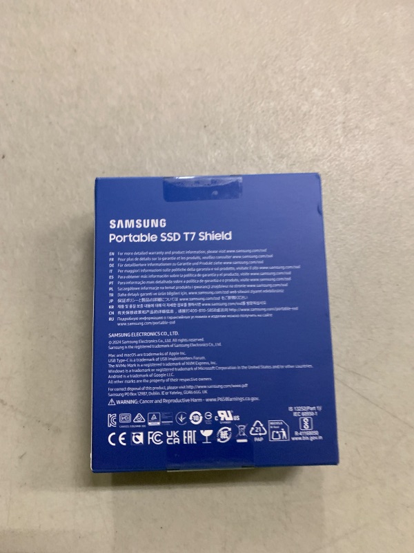Photo 1 of Samsung T7 Shield 2TB, Portable SSD, up-to 1050MB/s, USB 3.2 Gen2, Rugged,IP65 Water & Dust Resistant, for Photographers, Content Creators and Gaming, Extenal Solid State Drive (MU-PE2T0S/AM), Black