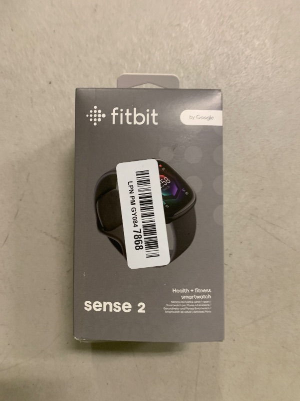 Photo 1 of Fitbit Sense 2 Advanced Health and Fitness Smartwatch with Tools to Manage Stress and Sleep, ECG App, SpO2, 24/7 Heart Rate and GPS, Shadow Grey/Graphite, One Size (S & L Bands Included)