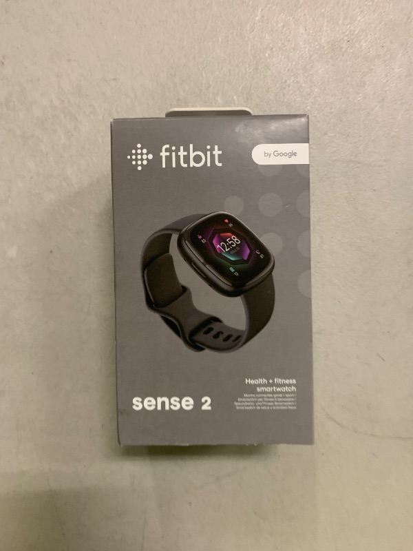 Photo 1 of Fitbit Sense 2 Advanced Health and Fitness Smartwatch with Tools to Manage Stress and Sleep, ECG App, SpO2, 24/7 Heart Rate and GPS, Shadow Grey/Graphite, One Size (S & L Bands Included)