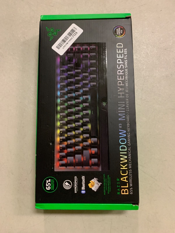 Photo 1 of Razer BlackWidow V3 Mini HyperSpeed 65% Wireless Mechanical Gaming Keyboard: Yellow Mechanical Switches Linear & Silent - Doubleshot ABS Keycaps - Chroma RGB - Up to 200 Hr Battery - Snap Tap