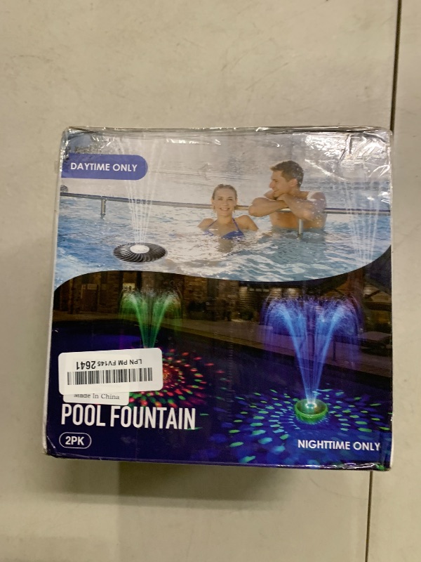 Photo 1 of 2PKS Solar Pool Fountains with Light Show,2026 Upgraded Large Solar Pool Water Fountain Kit, Floating Pool Fountain for Above Ground Pool,Solar Floating Fountain Pumps for All Day Use