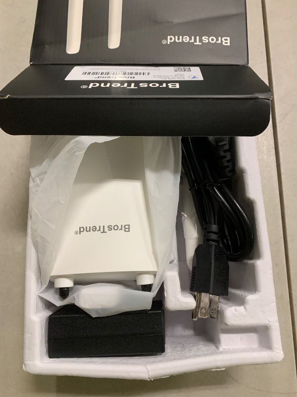 Photo 1 of BrosTrend AC1200 Outdoor WiFi Extender Long Range, Dual Band 5GHz + 2.4GHz, IP65 Weatherproof Gigabit Signal Booster, PoE Powered, with Passive PoE Injector, 2x 5dBi Antennas, Works for Yard, Farm, RV