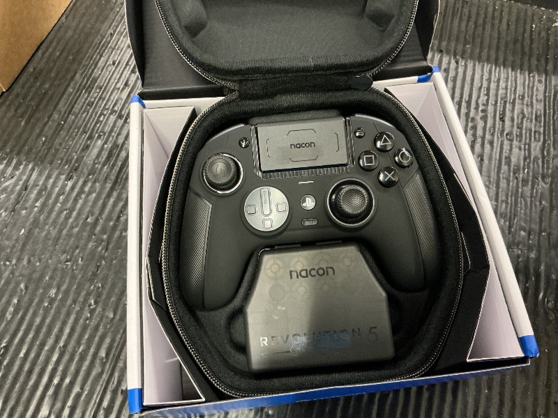 Photo 1 of NACON Revolution 5 Pro Officially Licensed PlayStation Wireless Gaming Controller for PS5 / PS4 / PC - Hall Effect, Trigger Stops, Mappable Buttons, Bluetooth Audio - Triple Black