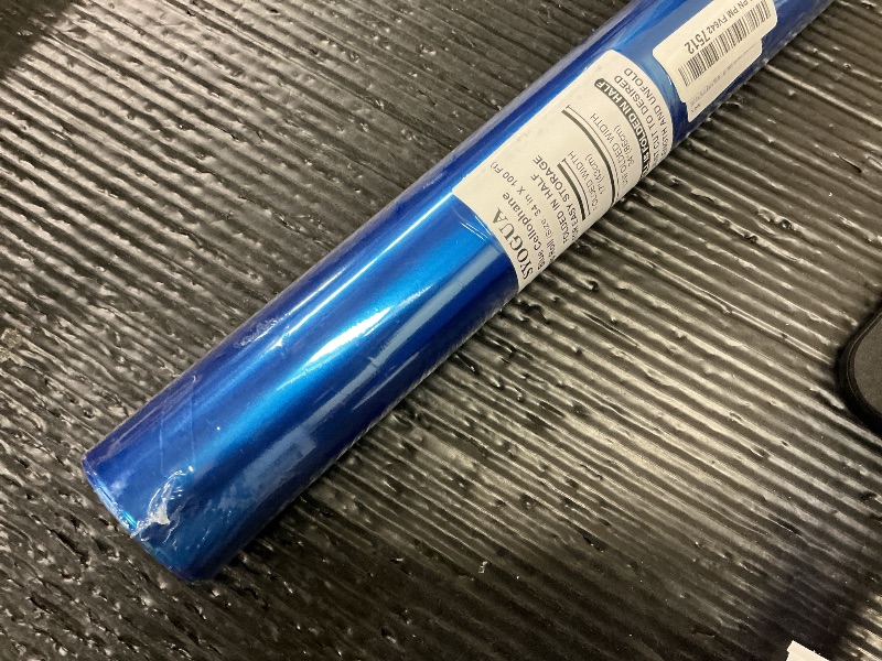 Photo 1 of 100 ft x 34 in Extra Wide Cellophane Wrap Roll Blue, Translucent Cellophane Roll for Gift Baskets Wrap, Colored Cellophane Wrapping Paper for Treats, Candies, Holiday, Birthday, Baby Shower Decoration