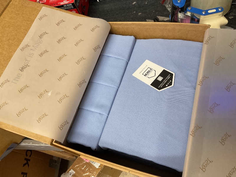 Photo 1 of REST® Evercool®+ Cooling Sheet Set, Queen Size, Light Blue, Breathable Bed Sheets for Hot Sleeper and Night Sweats, with Pillowcases, with Ionic+ Self-Cleaning Silver Yarn for Sensitive Skin, 4PCS