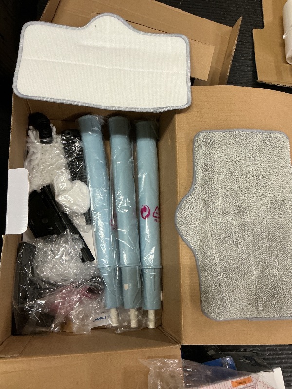 Photo 1 of Steam Cleaner, 6 in1 Rotated Steam Mop Cleaner with 2 Modes, 2 Microfiber Pads, 400ML Removable Tank, 23FT Power Cable, Detachable Steam Mops for Floor, Laminate Floor, Tiles Cleaning (Azure)