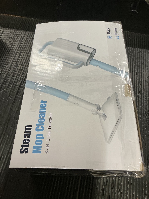 Photo 1 of Steam Cleaner, 6 in1 Rotated Steam Mop Cleaner with 2 Modes, 2 Microfiber Pads, 400ML Removable Tank, 23FT Power Cable, Detachable Steam Mops for Floor, Laminate Floor, Tiles Cleaning (Azure)