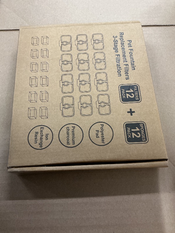 Photo 1 of 24 Packs for Petlibro Cat Water Fountain Filters Replacement, Compatible with PETLIBRO®Dockstream Cat Water Fountain PLWF005 PLWF115 PLWF105 (12 Replacement Water Filters + 12Pre-Filter Sponges)