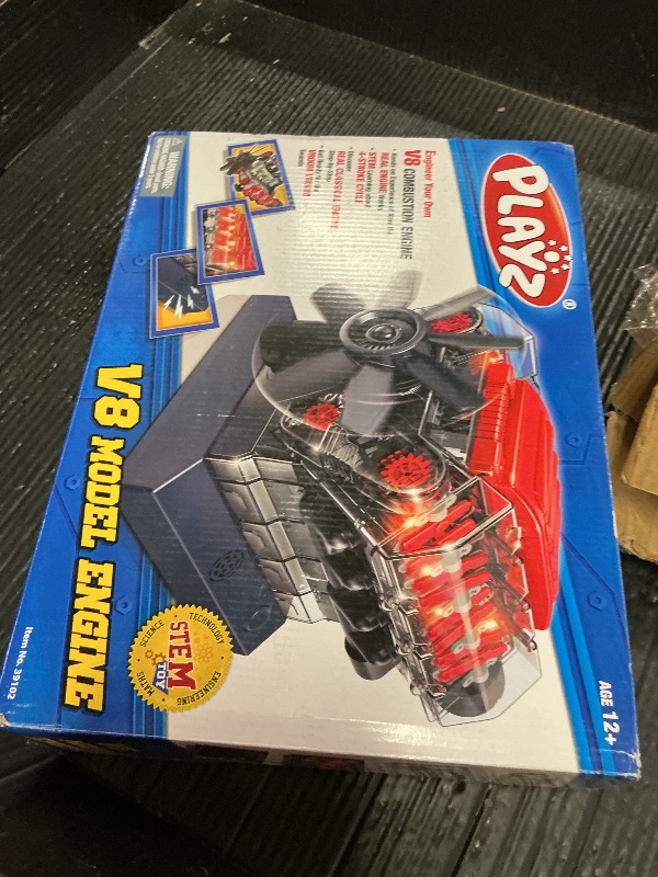 Photo 1 of Playz V8 Combustion Engine Model Kit That Runs - Build Your Own STEM Mini V8 Model Engine Kit for Adults & Kids Age 12+, Visible V8 Mini Engine Kit That Works for Adult w/ 270 STEM Parts