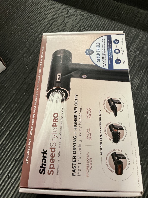 Photo 1 of Shark SpeedStyle Pro Professional Performance High-Velocity Hair Dryer System with Scalp Shield and IQ Speed Styling & Drying Suite, Straight and Wavy Hair, Lightweight, Ionic, No Heat Damage, HD731