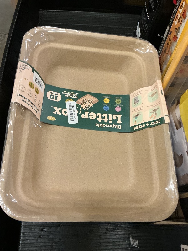 Photo 1 of 10 Count - Disposable Litter Box for Kitty Cats, Thick & Leak-Proof, Eco-Friendly Travel & Home Litter Pan, No-Scrub for Cats