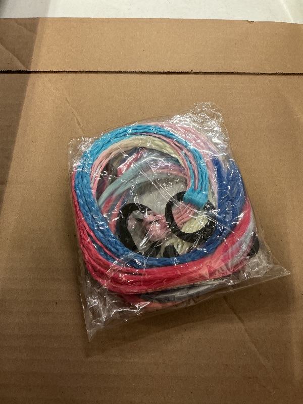 Photo 1 of 18 Inch Girls Rubber Bands Hair Extensions for Kids Crazy Hair Day Accessories Colorful Wigs Colored Braids for for Girls Women Hair with Rubber Bands Rainbow Braided Synthetic Ponytail for 12pcs