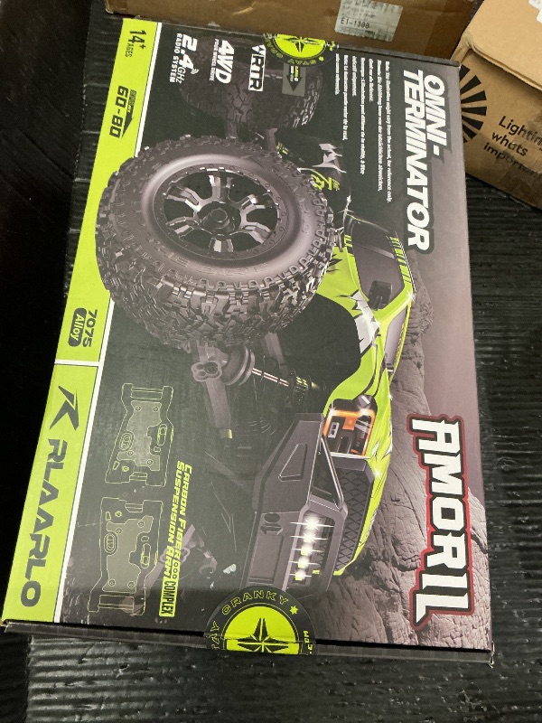Photo 1 of RIAARIO 1/10 Brushless RC Cars, Monster Truck, 50+ MPH, 4WD, Waterproof, Carbon Fiber, Black, Ages 8+
