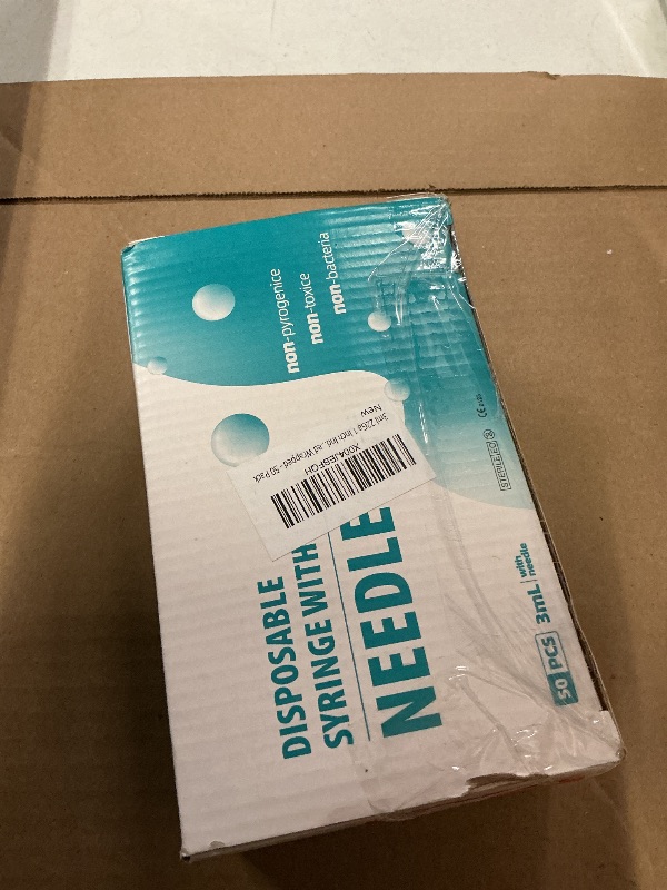 Photo 1 of 3ml 22Ga 1 Inch Industrial and Scientific Lab Consumables for Experiments Research, Liquids Measuring and Dispensing, Individually Sealed Wrapped - 50 Pack