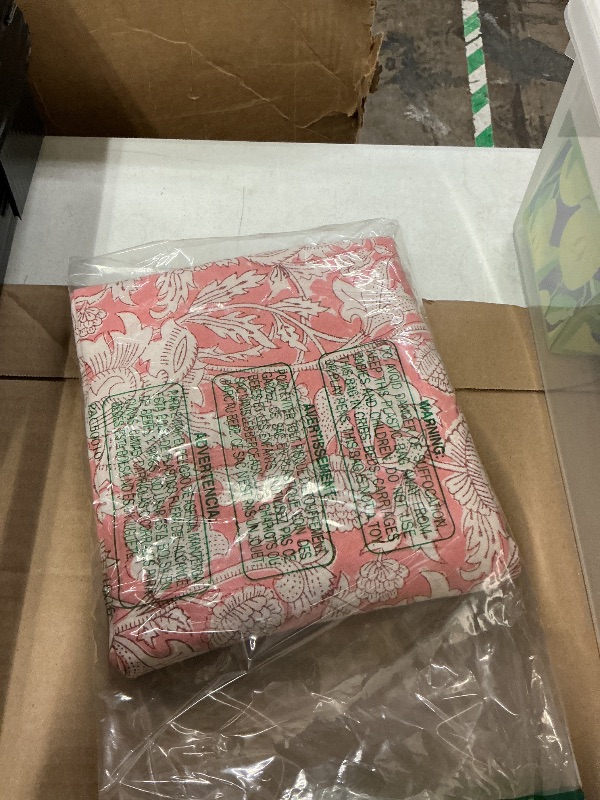 Photo 1 of Labhanshi Pink Block Print Round Table Cloth|Indian Round Floral Cotton Table Cover 72 Inch 6-Seater Spring Easter Kitchen Dining Tablecloth|Patio Table Cover for Event Wedding Banquet Parties