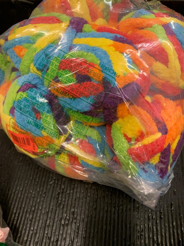 Photo 1 of 10 Pack Fluffy Chunky Chenille Yarn for Crocheting, Jumbo Chunky Blanket Yarn for Hand Knitting, 240yds/70.5oz Super Bulky Variegated Baby Blanket Yarn(Rainbow)