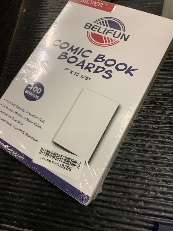 Photo 1 of 100ct Silver-Age Comic-Book-Bags and Boards - Reusable Comic Book Boards and Bags for Comic Book Storage, 1 1/2" Flap Comic Bags and Backing Boards, Clear Protector and Protection Board Cardboards