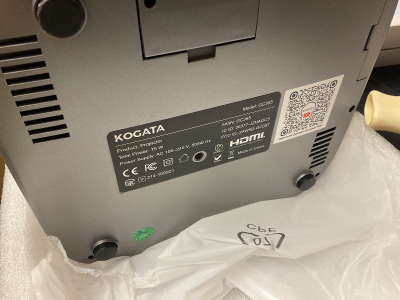 Photo 1 of [Short Throw/Built in Apps] Projector 4K with WiFi and Bluetooth, 2000ANSI TOF Auto Focus Keystone Smart Projector for Dolby Audio Home Theater Movie, Kogata Outdoor Projector Portable Ceiling Gray