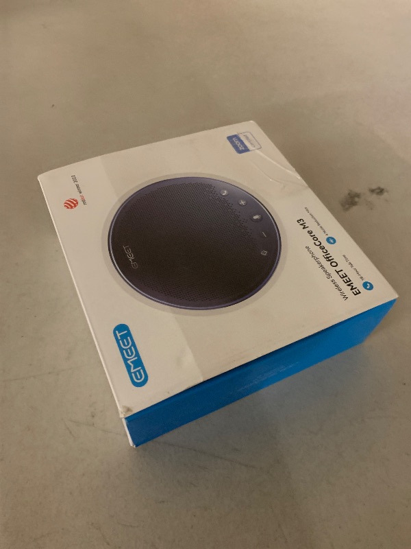 Photo 1 of EMEET M3 Conference Speaker and Microphone, Zoom Certified Bluetooth Speakerphone with 4 AI Mics 360° Voice Pickup, 18H Talk Time, USB 2.0&Bluetooth 5.0 with Daisy Chain for 20 People for Zoom Teams
