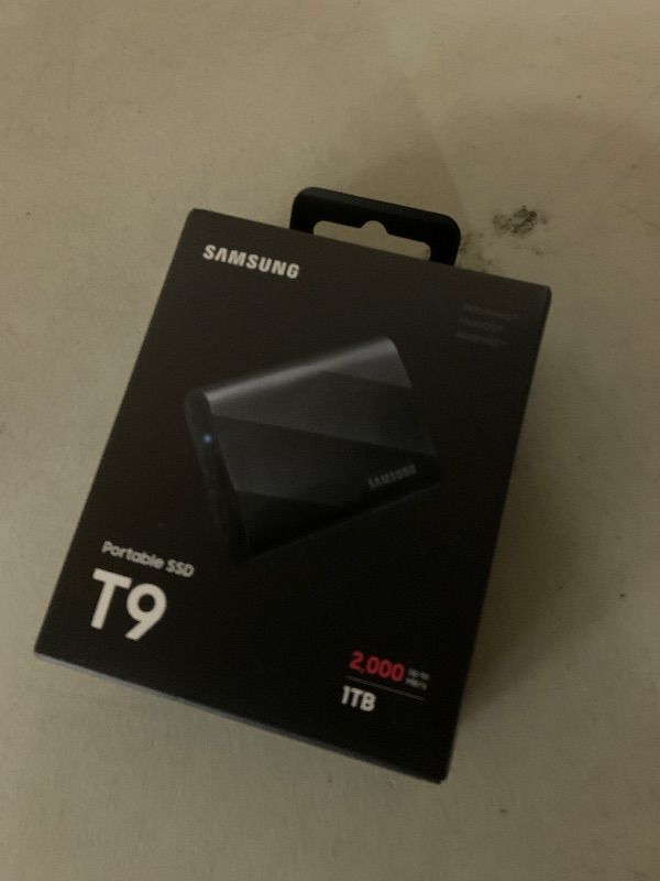 Photo 1 of Samsung T9 Portable SSD 1TB, USB 3.2 Gen 2x2 External Solid State Drive, Seq. Read Speeds Up to 2,000MB/s for Gaming, Students and Professionals, MU-PG1T0B/AM, Black