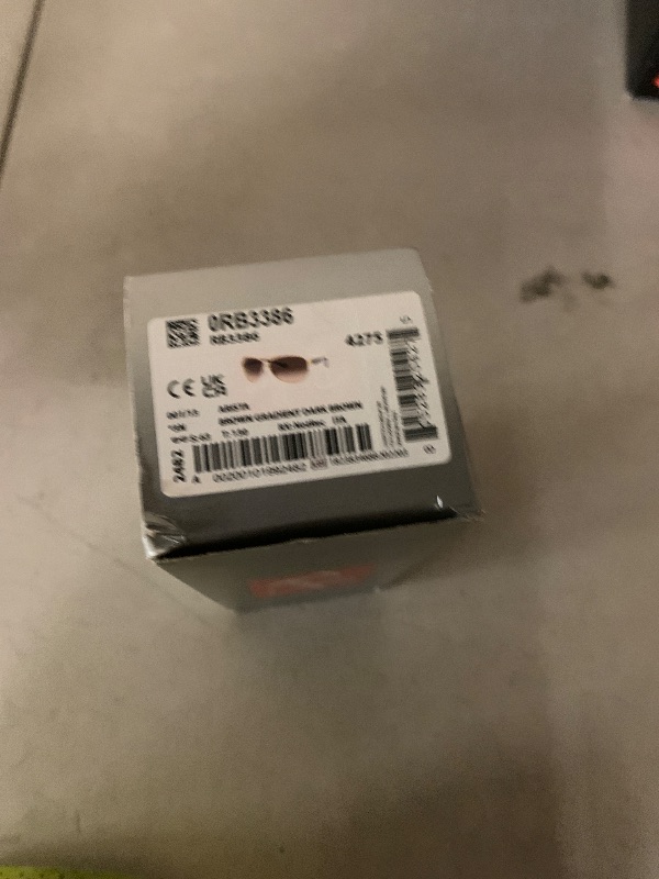 Photo 1 of Ray-Ban Mens RB3386 Aviator Sunglasses, Silver/Light Grey Gradient Dark Grey, 63 mm