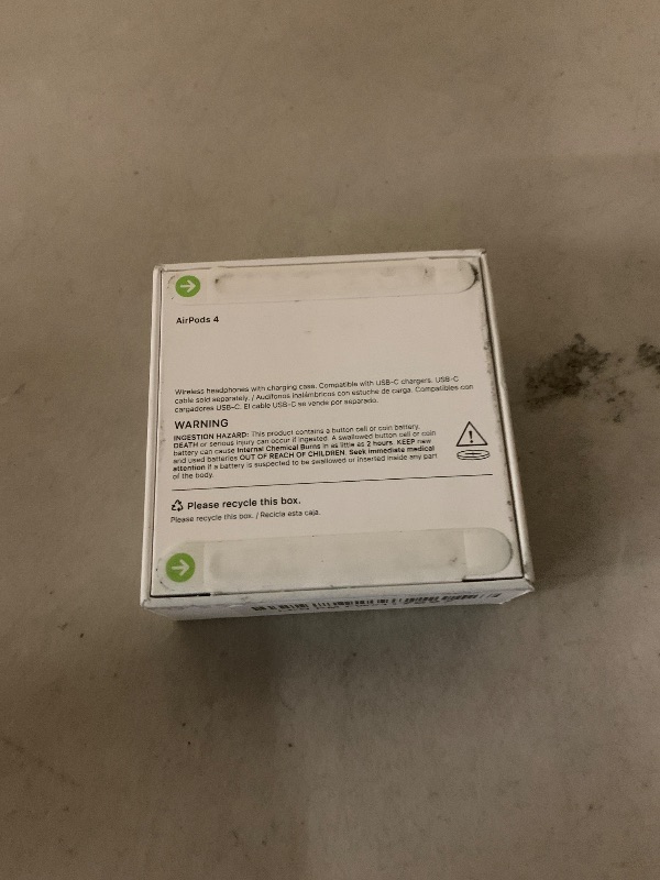 Photo 1 of Apple AirPods 4 Wireless Earbuds, Bluetooth Headphones, Personalized Spatial Audio, Sweat and Water Resistant, USB-C Charging Case, H2 Chip, Up to 30 Hours of Battery Life, Effortless Setup for iPhone