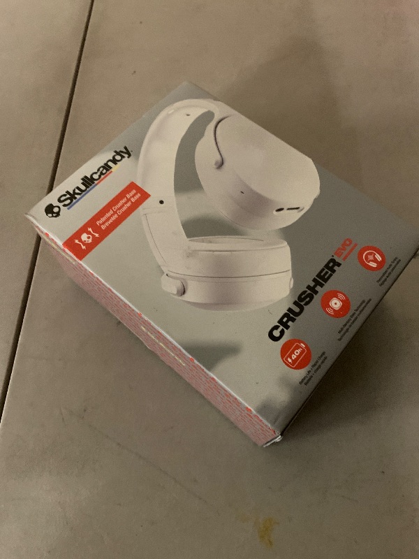 Photo 1 of Skullcandy Crusher Evo Wireless Bluetooth Headphones with Multi-Sensory Bass, Noise Isolating Over-Ear Fit, Up to 40 Hours Battery, Microphone for iPhone Android - Bone