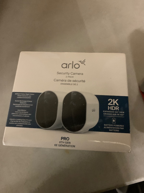 Photo 1 of Arlo Pro Security Camera 2K HDR (6th Gen, 2025 Release) - Wireless Outdoor Camera, Rechargeable Removeable Battery, Event Captions, Emergency Response, 1-Month Trial of Secure Plan, 2 Cam, White
