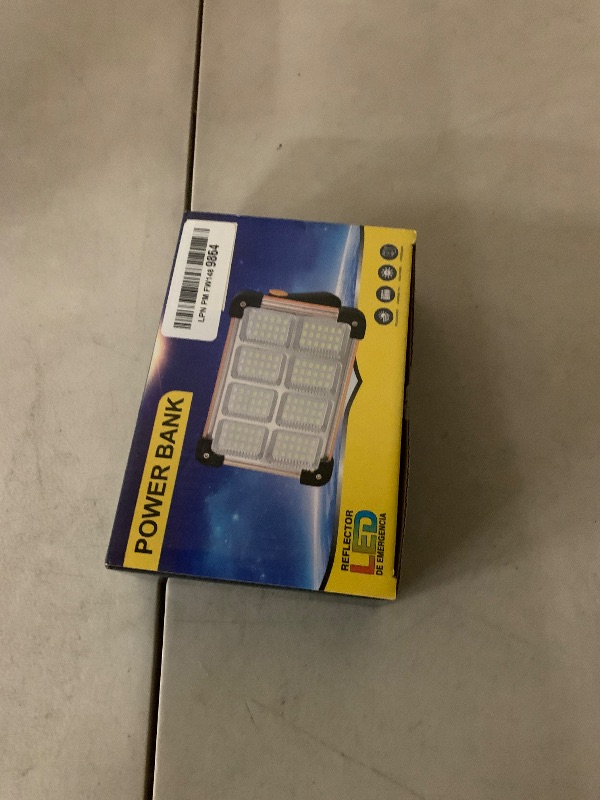 Photo 1 of 120W Solar Rechargeable Work Light, 144 LED 10000LM Portable Flood Light with Stand, IP66 Waterproof 4 Modes LED Job Site Lighting Flashlights for Mechanic Camping Fishing Car Repair