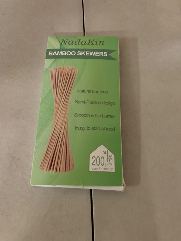 Photo 1 of 200 PCS Bamboo Skewers, 12 Inch Wooden Skewer for Appetizers, Fruit, Kebabs, Grilling Barbecue, Mini Burger, Sausage, Cocktail Picks for Drinks, Long Toothpicks, Food Sticks Natural, Kitchen Gadget
