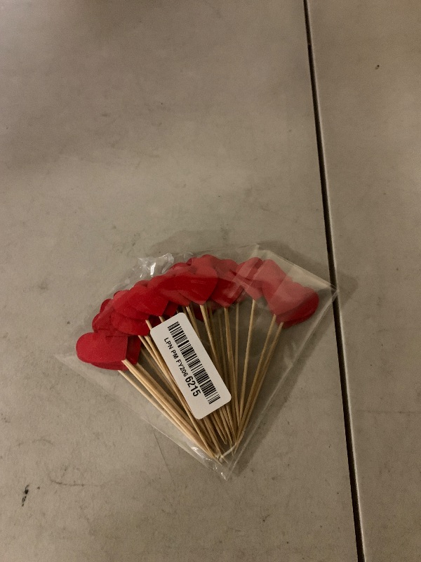 Photo 1 of 40Pcs Valentines Cupcake Toppers Red Heart & Lips Glitter Love Picks for Valentine's Day Anniversary Wedding Birthday Party Cake Decorations