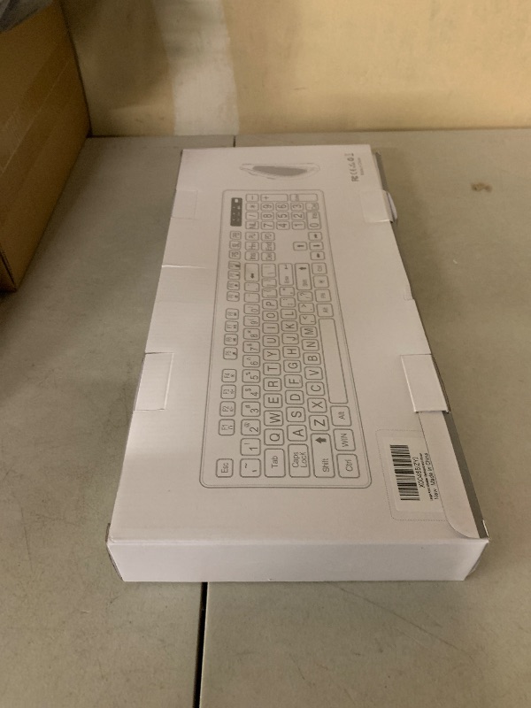 Photo 1 of Large Print Wireless Keyboard and Mouse - 7 Colors Backlit Keyboard, Oversize Letters Keys Easy to See and Type, Rechargeable Keyboard and Mouse with Light Up Key, Compatible for PC, Windows, Gaming