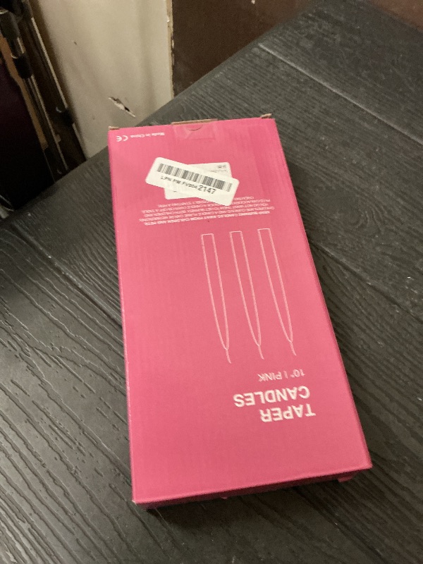 Photo 1 of 14-Pack Pink Taper Candles - 10 Inch Unscented Dripless Candlesticks, Long Burning for Weddings, Bridal Showers, Valentine's Day & Romantic Dinner Parties