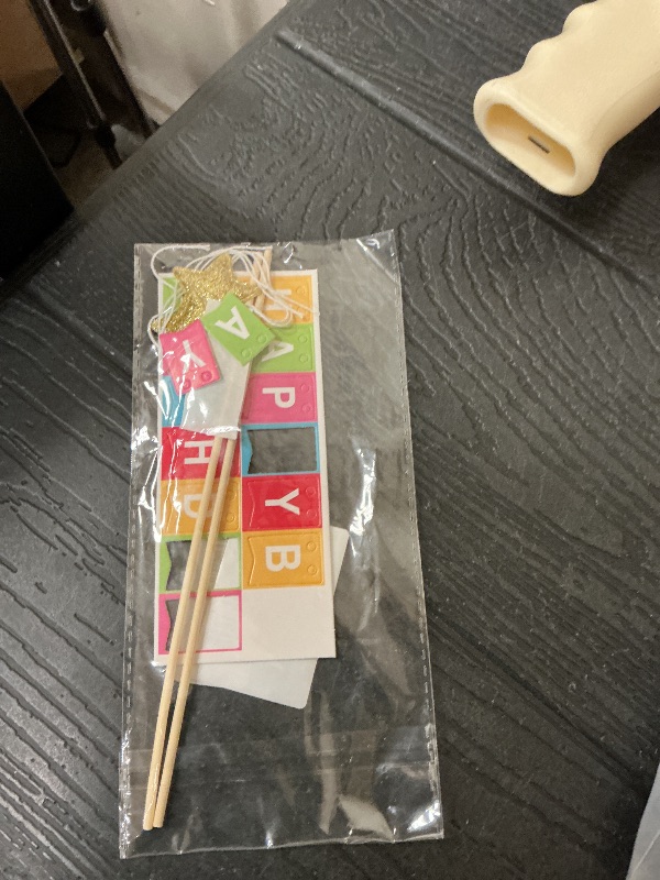 Photo 1 of 1 Set Rainbow Happy Birthday Cake Toppers Sign, Ymapinc Mini Happy Birthday Banner,Mini Cupcake Topper, Colorful Cupcake Decorations, Banner for Boys Girls Party