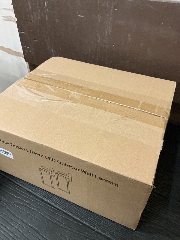 Photo 1 of LED Dusk to Dawn Outdoor Light Fixtures - 2 Packs Modern Porch Lighting with Attractive Glass, 13W 3000K LED Exterior Sconce Wall Mount with Photocell Sensor for House Front Garage Door, Waterproof